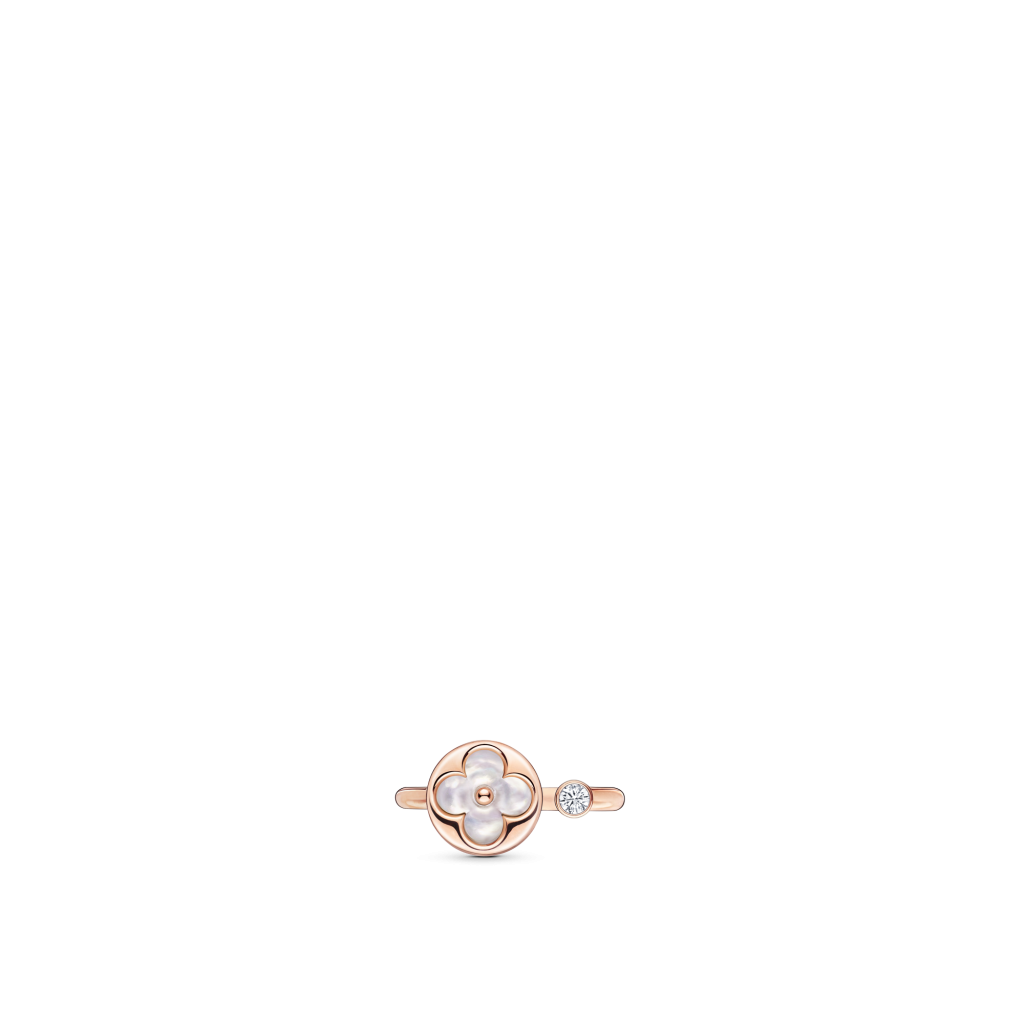 Louis Vuitton Colour Blossom Mini Sun Ring, Pink Gold, White Mother-Of-Pearl And Diamond